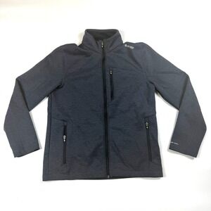 Hi-Tec Track Jacket Mens Medium Charcoal Stretch Activewear Long Sleeve Full Zip